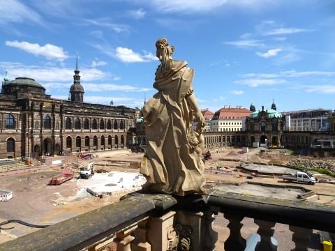 Der Zwinger in Dresden während der Baumaßnahmen 2023