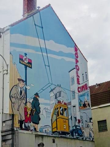Comic auf einer Fassade in Brüssel 